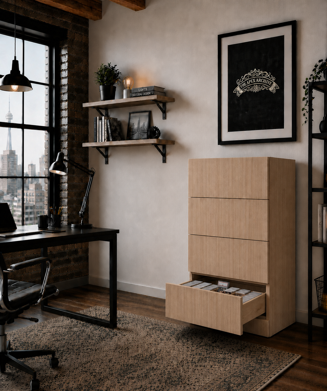 4-drawer flat-panel cabinet